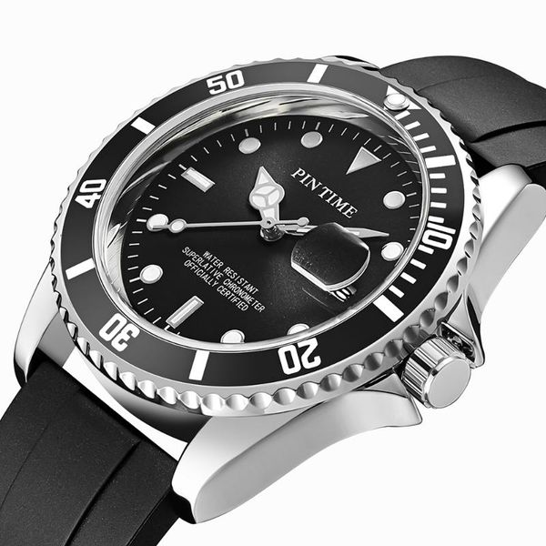 

wristwatches men's watches rubber strap quartz watch luminous hands military waterproof wristwatch for man relogios masculinos, Slivery;brown