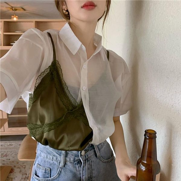 

women's blouses & shirts lace patchwork blouse for women casual short sleeve shirt female black fashion summer office ladies, White