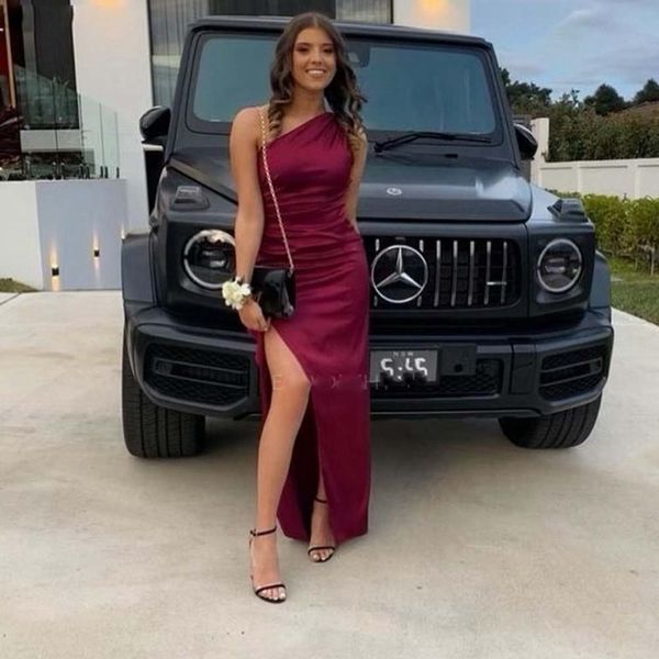 

2022 arrival one shoulder evening dresses vestidos prom arabic caftan dubai formal party gowns vestidos de noche robes, Black;red