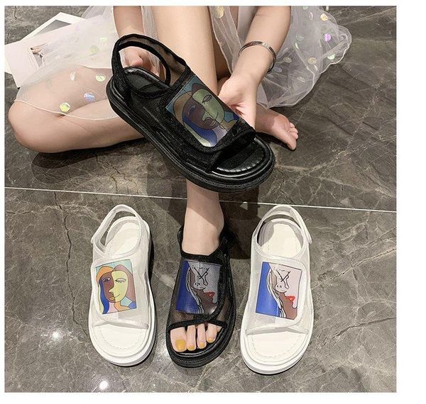 

women sandals soft stitching ladies comfortable flat sneakers toe beach shoes woman footwear slippers, Black