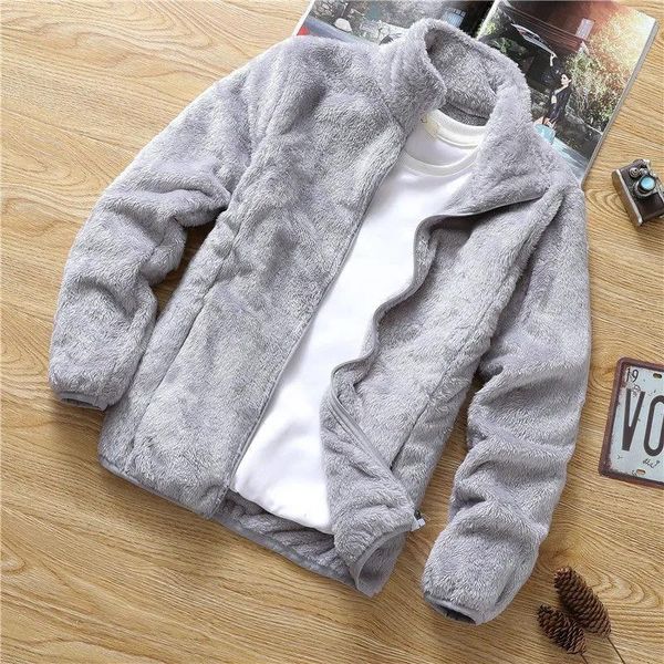 

men's jackets 2021 warm coat trend shopping fleece coral winter version slim casual jacket male clothes 4xl, Black;brown