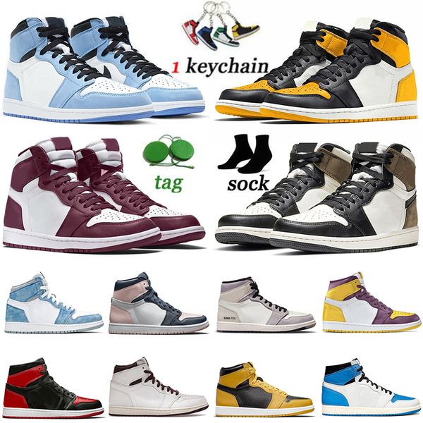 

mens 1 high og basketball shoes 1s bordeaux university blue dark mocha bred shadow unc shadow 2.0 cactus jack yellow toe seafoam men women s