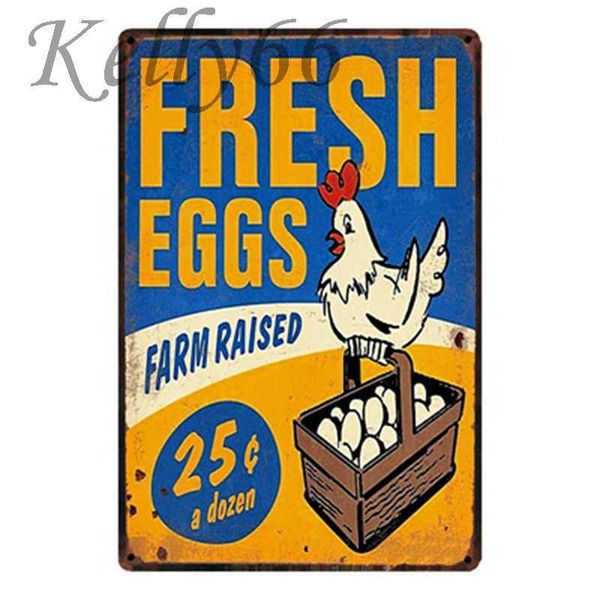 

farm sale eggs fresh chickens metal tin sign poster home decor pubwall art painting 20*30 cm size y-1441