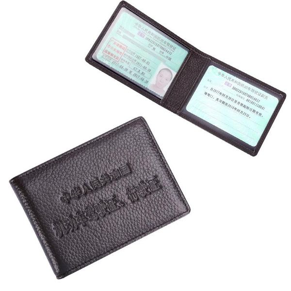 

card holders simple version of leather driver's license holster, ultra-thin id holder, fashion bag, Brown;gray