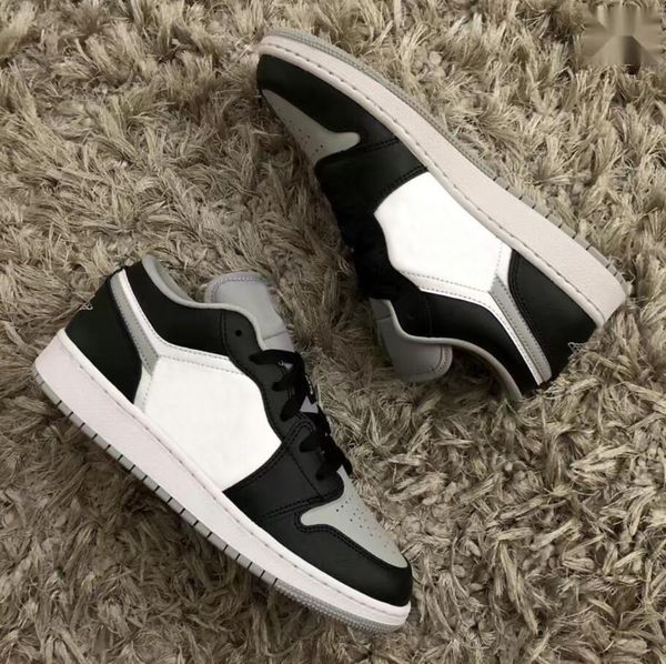

jumpman 1 low shadow 553558 039 with black light smoke grey white berathable sports sneakers shoes schoenen dress shoe