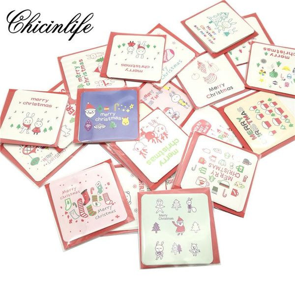 

greeting cards chicinlife 24pcs merry christmas elk santa claus year holiday family & envelopes gifts supple