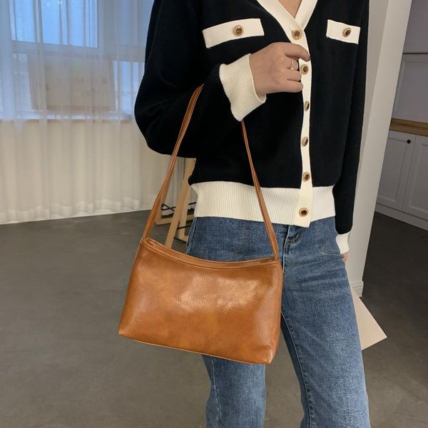 

evening bags retro baguette totes bag women pu leather shoulder messenger pack fashion armpit female purse and handbag
