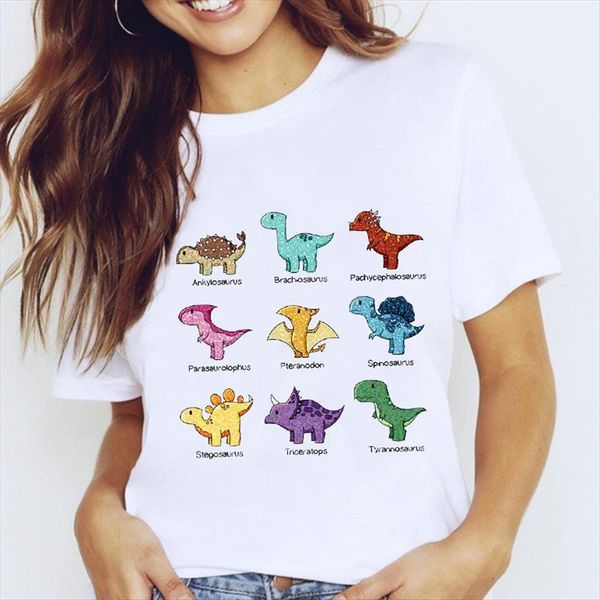 

graphic casual girl cartoon 90s womens t shirt animal clothes clothing tees print female, White