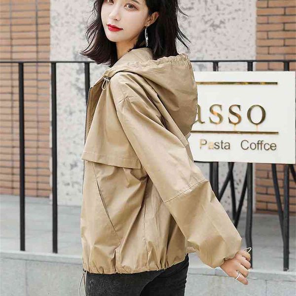 

women's jackets coats small short spring autumn korean loose and versatile hooded windbreaker jacket fashion utvm, Black;brown