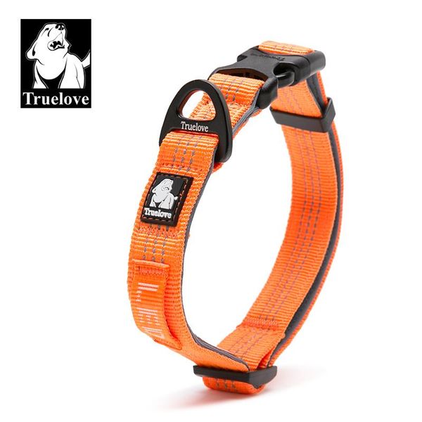 

dog collars & leashes true love collar 3m reflective nylon all breeds adjustable soft comfortable padded gray black orange