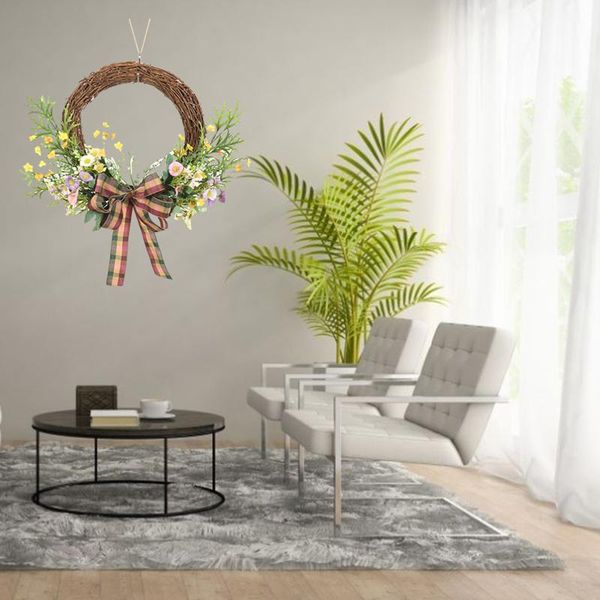 

artificial flower wreath spring front door decorative 17.7inch home decoration garland wedding party green leaf flowers & wreaths