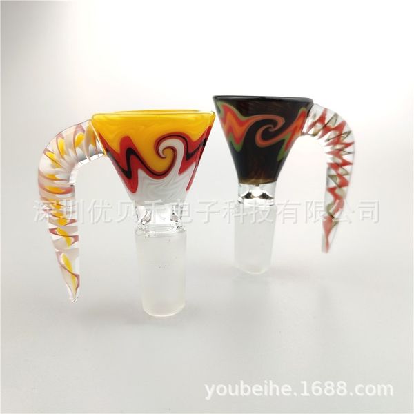 

colorful ox horn cigarette bowl hookah accessories glass bowls
