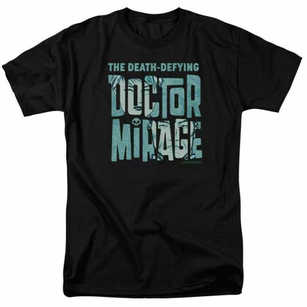 

doctor mirage character logo t shirt licensed comic book tee black, White;black