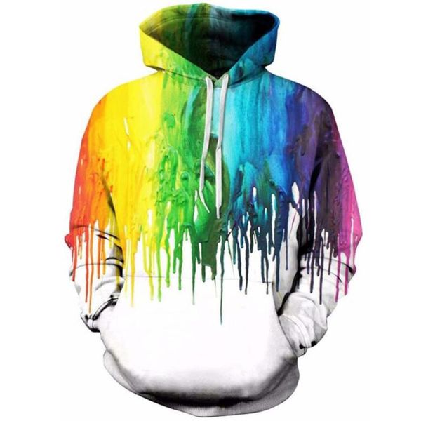 

men's hoodies & sweatshirts 2021 3d men splatter colorful paint stains print sweatshirt streetwear pullovers plus size, Black