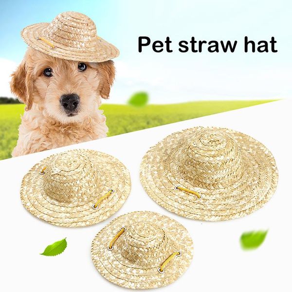 

dog apparel pet handcrafted woven sun hat cat straw small outdoor accessories hiking products small/large dogs hats cap