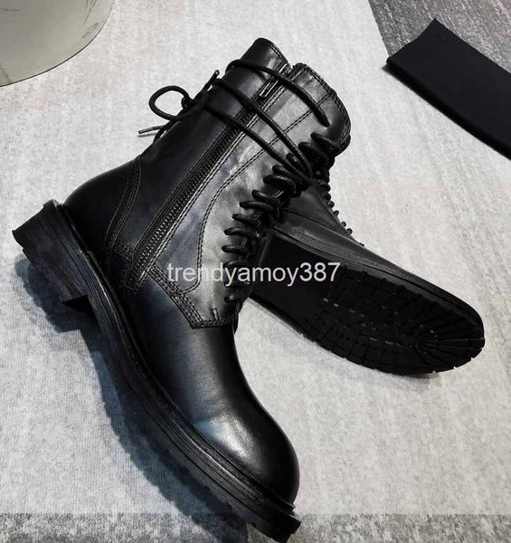 

boots autumn winter flat bottomed women's short boots british martin lace up motorcycle military, Black