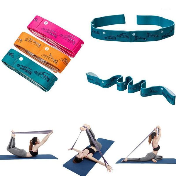 

yoga stripes fitness band stretch strap elastic indoor gym belt pilates waist leg resistance bands exercise1