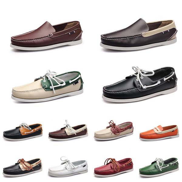 

men casual shoes loafers leather outdoor sneakers bottom low cut classic triple white black gr