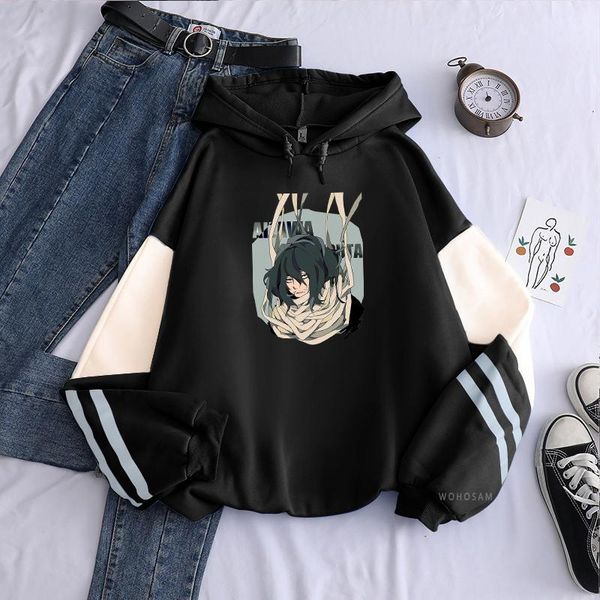 

men's hoodies & sweatshirts fashion harajuku anime my hero academia men funny cartoon aizawa shouta streetwear male winter warm oversiz, Black