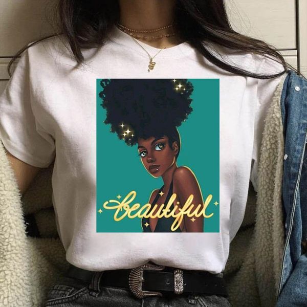 

fashion cool black girl womens t shirts printed tee vogue hipster streetwear camiseta mujer, White