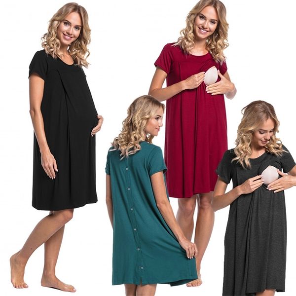 Платье для беременных для женщин грудное вскармливание с коротким рукавом уход подходящие роды в больнице Q0827 210721