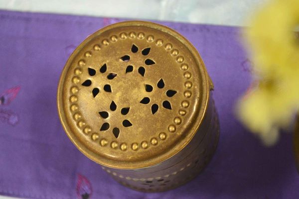 

fragrance lamps india hand-carved hollow brass incense burner coil tower