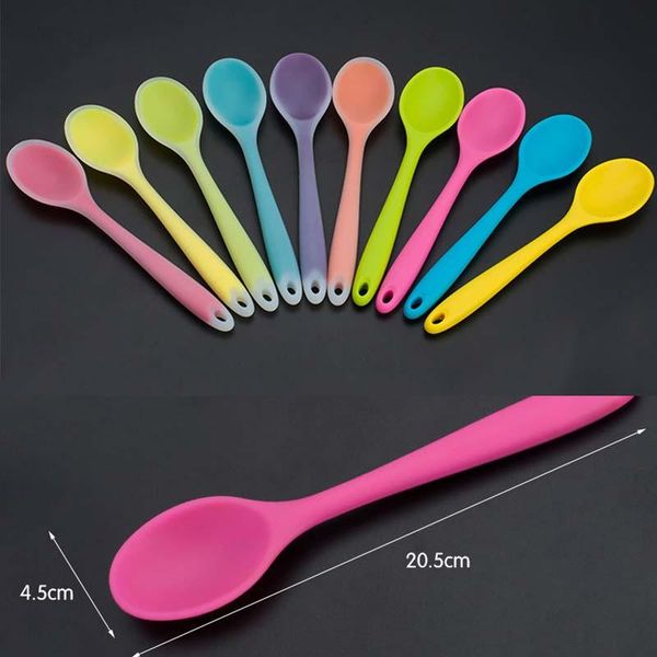 

home use mini silicone spoon colorful heat resistant spoons kitchenware cooking tools utensil stsf666