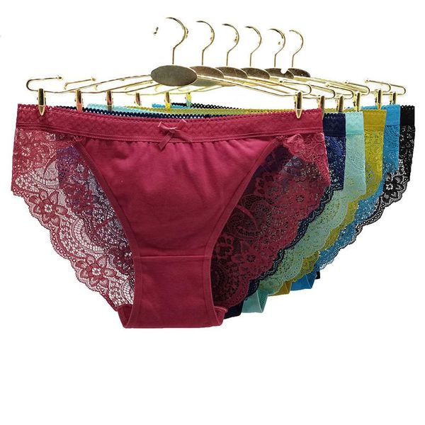 

women's panties calcinha female cotton comfortable underwear set lace side breathable girls lingerie ladies briefs, Black;pink