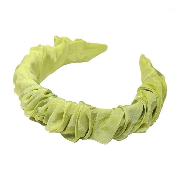 

fresh style women wide headband shiny solid candy color wrinkled party hair hoop1