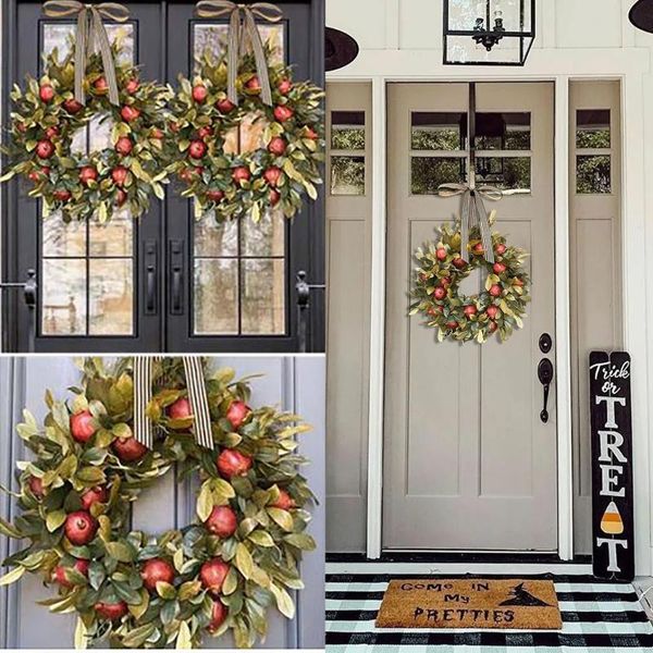 

decorative flowers & wreaths thanksgiving day autumn pumpkin garland leaves vine fake vines rattan artificial plants ivy wreath wall decor w