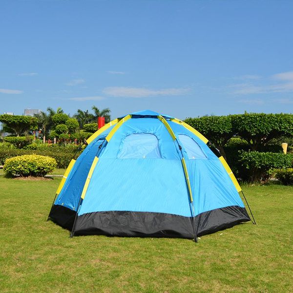 

person automatic travel tent 2 door 4 window waterproof sunscreen uv protection family party camping hiking 305*240*135 tents and shelters