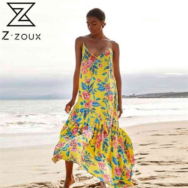 

women dress deep v neck printed bohemia es long print floral maxi spaghetti strap beach es 210513, Black;gray