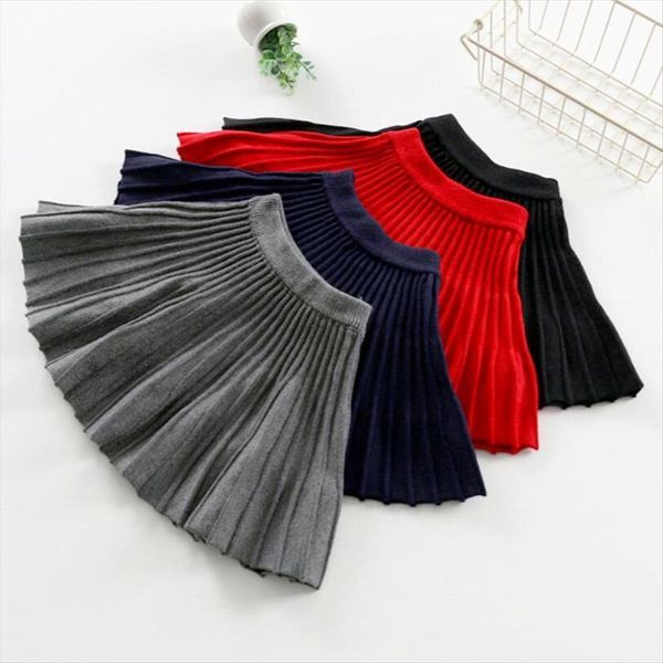 

age 2 13 years childrens women skirts baby toddler teenage kids pleated wool knit clothes school girls tutu bottoms, Blue
