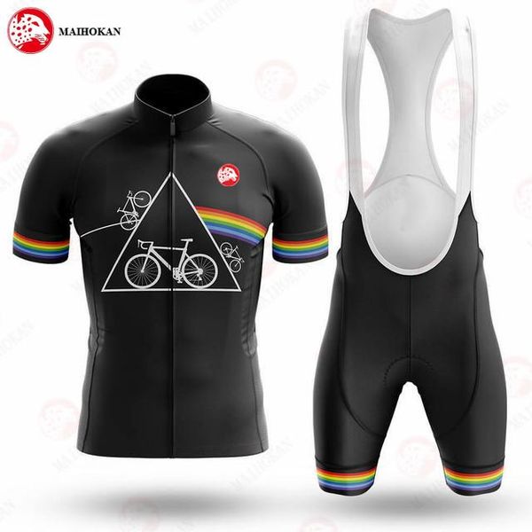 

racing sets 2021 cycling jersey set men's mtb bike wear breathable mountain bicycle clothes sportswear clothing kits sleeve uniform, Black;blue