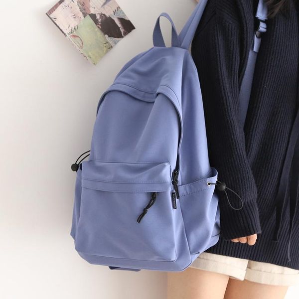 

backpack men women solid color female large-capacity 15.6inch lapbackpacks korean school bag for teens couple bookbag ladies