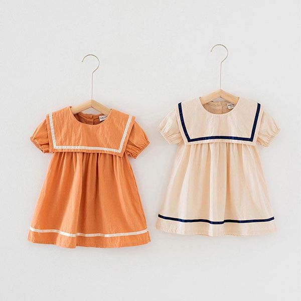 

girl's dresses fashion summer kids baby girls casual dress short sleeve solid color for cute outfits clothing, Red;yellow