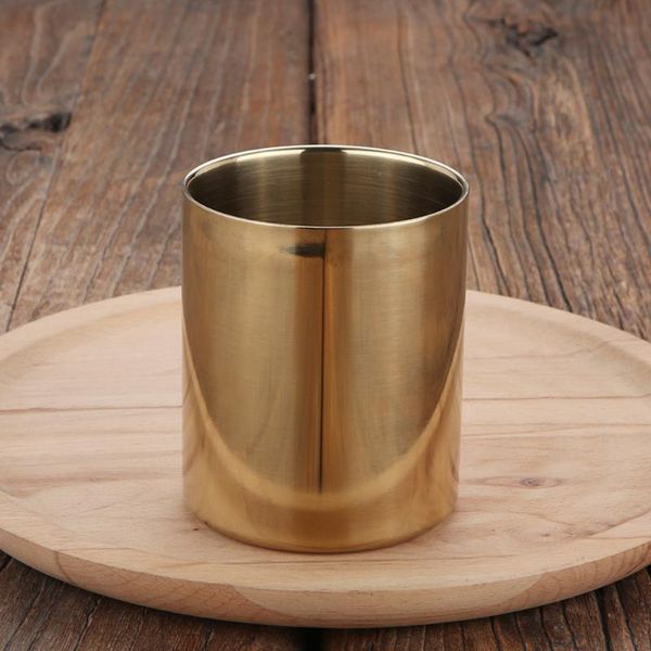 

mugs 400ml multipurpose stainless steel cup without handle sturdy candle holder smooth surface stable pen holder(silver)