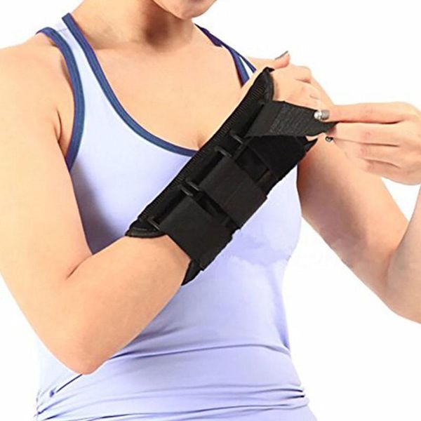 

1pc professional wrist support strap brace steel plate arthritis sprain carpal tunnel splint wrap protector, Black;red