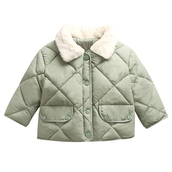 

down coat winter coats for toddlers baby girls faux fur collar puffer padded jacket button warm parka outerwear pockets 18m-6t, Blue;gray
