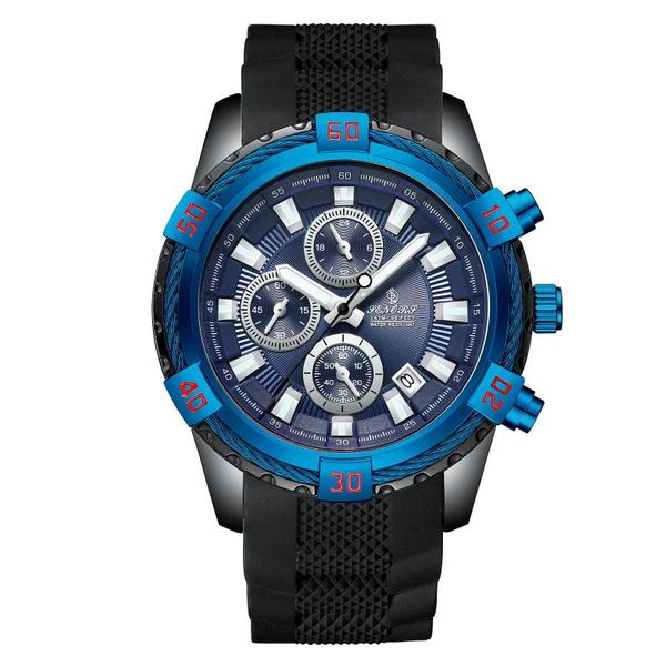 

4-colors men's multifunctional quartz watch30m waterproof leisure business watch high-end classic wristwatches, Slivery;brown