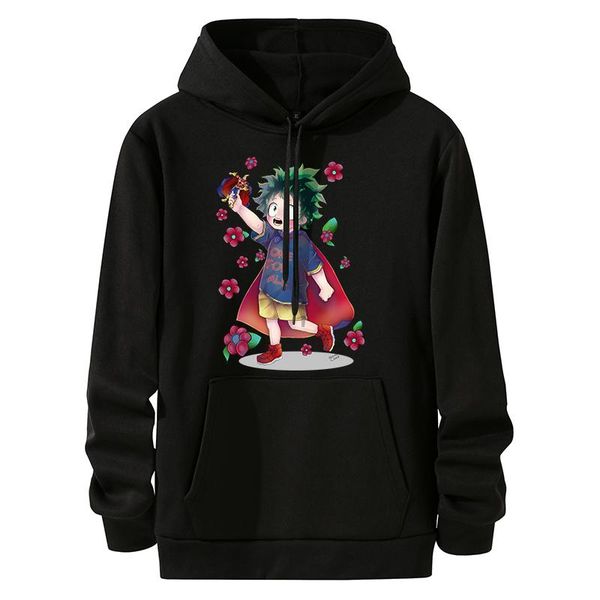 

men's hoodies & sweatshirts my hero academia man 2021 harajuku loose streetwear autumn spring pullover mens fashion, Black