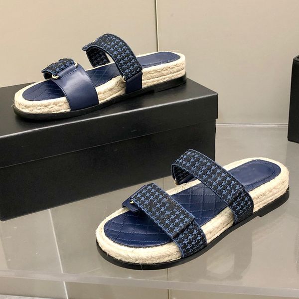 

2022new famous designer womens summer flat sandal ladies open toe thick wedge platform sole fashion slide slipper shoes, Black