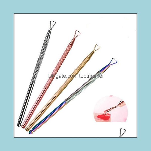 

art salon health & beautynail polish remover stainless 12.5cm color plated triangle cuticle push for nail manicure drop delivery 2021 j7p0u