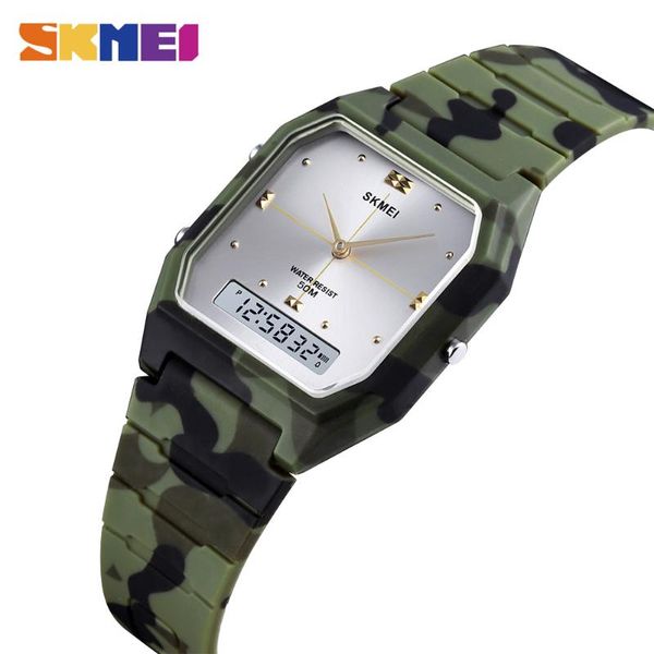 

wristwatches skmei outdoor sport men women watch fashion chronograph wristwatch military waterproof digital electronic clock, Slivery;brown