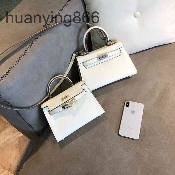 

brand h bags handbags women luxury classic kelys herme 2022 leather white portable second generation bag mini messenger chain summer small s