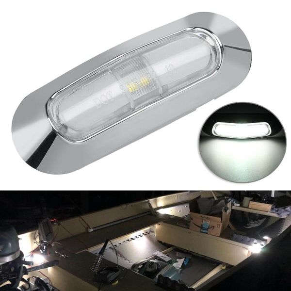 

emergency lights w/ chrome bezel side marker 10 set waterproof 4 leds truck buses
