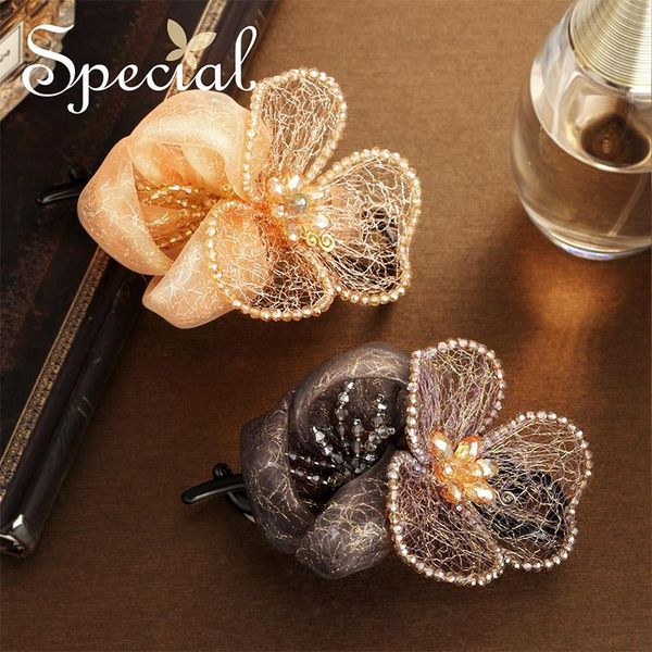 

flower s2284h hair clips & barrettes, Golden;silver