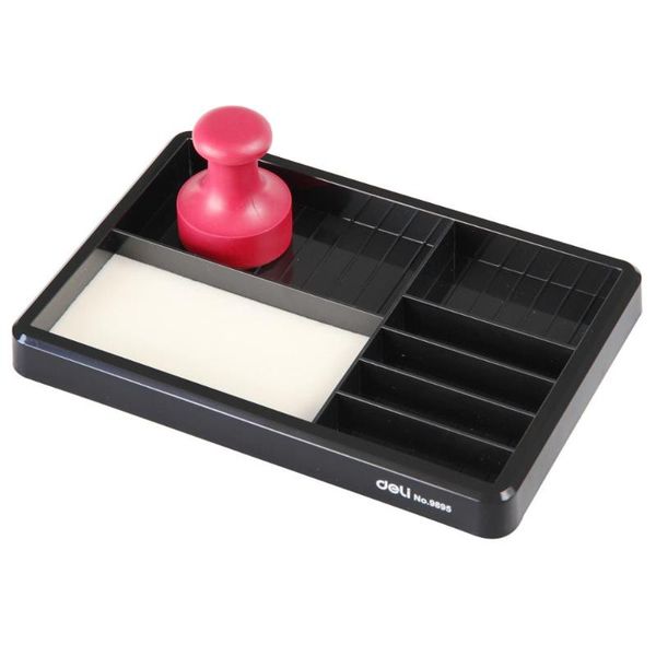 

refills 1pcs deli seal box 9895 bank storage financial supplies imported cotton pad can add ink, Black;red