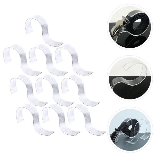 

hooks & rails 10pcs shape belt display shelves clear acrylic holder stands
