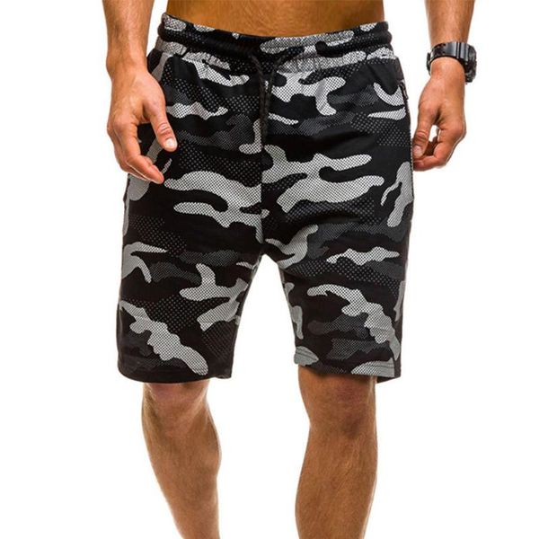 

men camouflage elastic waist shorts breathable for summer beach sports running gdd99 men's, White;black